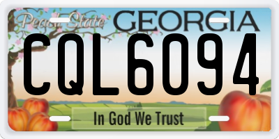 GA license plate CQL6094
