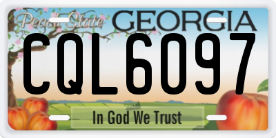 GA license plate CQL6097