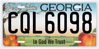 GA license plate CQL6098