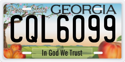 GA license plate CQL6099
