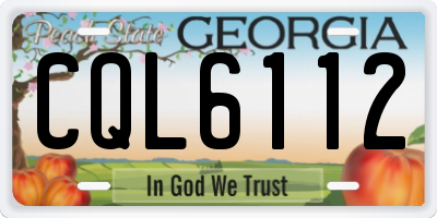 GA license plate CQL6112