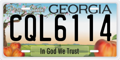 GA license plate CQL6114