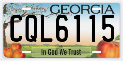GA license plate CQL6115