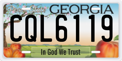 GA license plate CQL6119