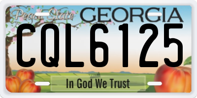 GA license plate CQL6125