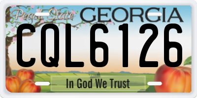 GA license plate CQL6126