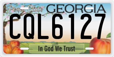 GA license plate CQL6127