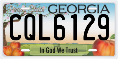 GA license plate CQL6129