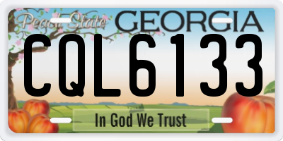GA license plate CQL6133