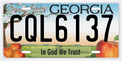 GA license plate CQL6137