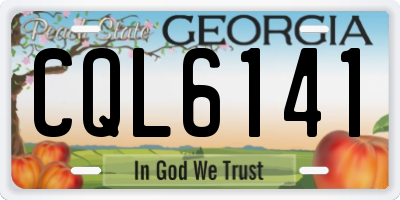 GA license plate CQL6141
