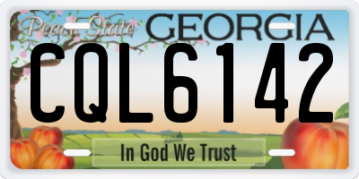 GA license plate CQL6142
