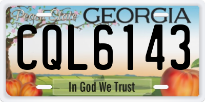 GA license plate CQL6143