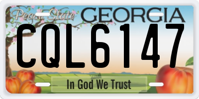 GA license plate CQL6147