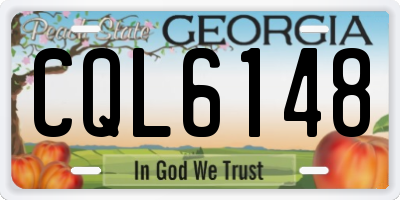 GA license plate CQL6148
