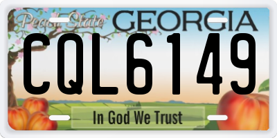 GA license plate CQL6149