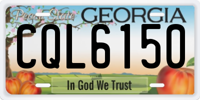 GA license plate CQL6150