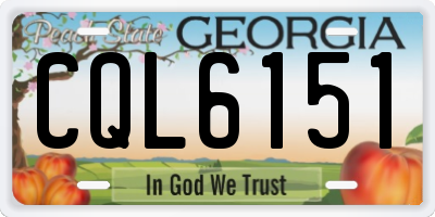 GA license plate CQL6151