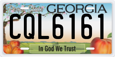 GA license plate CQL6161