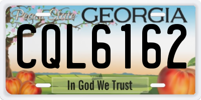 GA license plate CQL6162