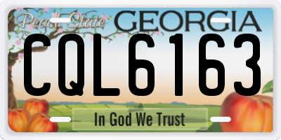 GA license plate CQL6163