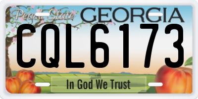 GA license plate CQL6173