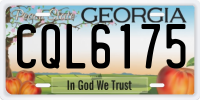GA license plate CQL6175