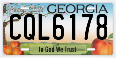 GA license plate CQL6178
