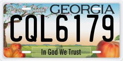 GA license plate CQL6179