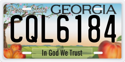 GA license plate CQL6184