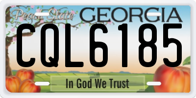 GA license plate CQL6185