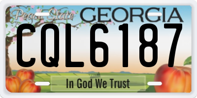 GA license plate CQL6187