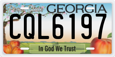 GA license plate CQL6197