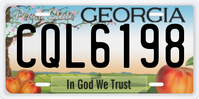 GA license plate CQL6198