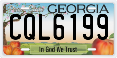 GA license plate CQL6199