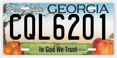 GA license plate CQL6201