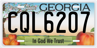 GA license plate CQL6207