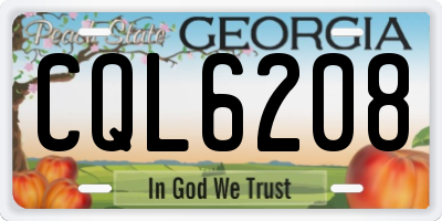 GA license plate CQL6208