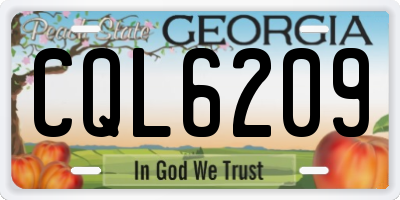 GA license plate CQL6209