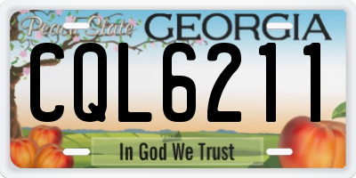 GA license plate CQL6211