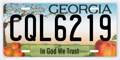 GA license plate CQL6219
