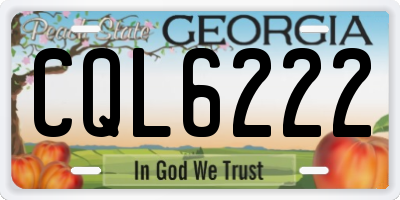 GA license plate CQL6222