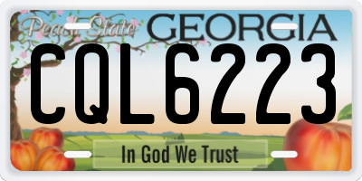 GA license plate CQL6223