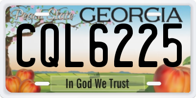 GA license plate CQL6225