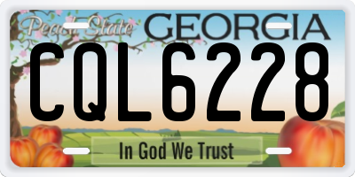 GA license plate CQL6228