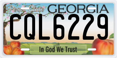 GA license plate CQL6229