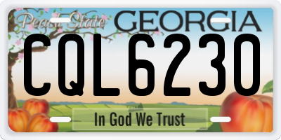GA license plate CQL6230
