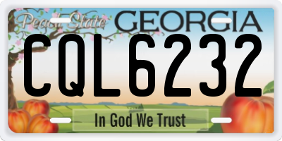 GA license plate CQL6232