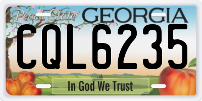 GA license plate CQL6235