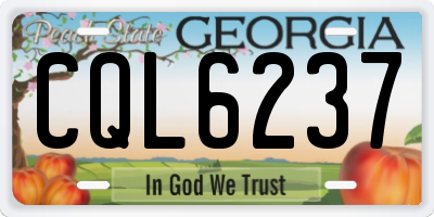 GA license plate CQL6237